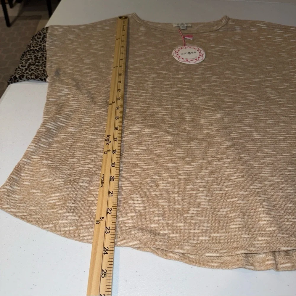 Umgee Size Small New‎ Tunic Leopard Balloon Sleeves Animal Print Boho NWT Deer